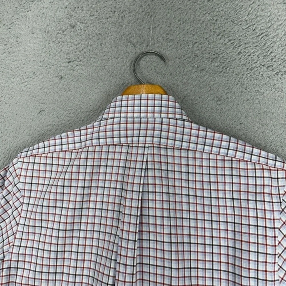 Banana Republic Button Up Shirt Adult Small Blue Red Plaid Classic Vented Mens